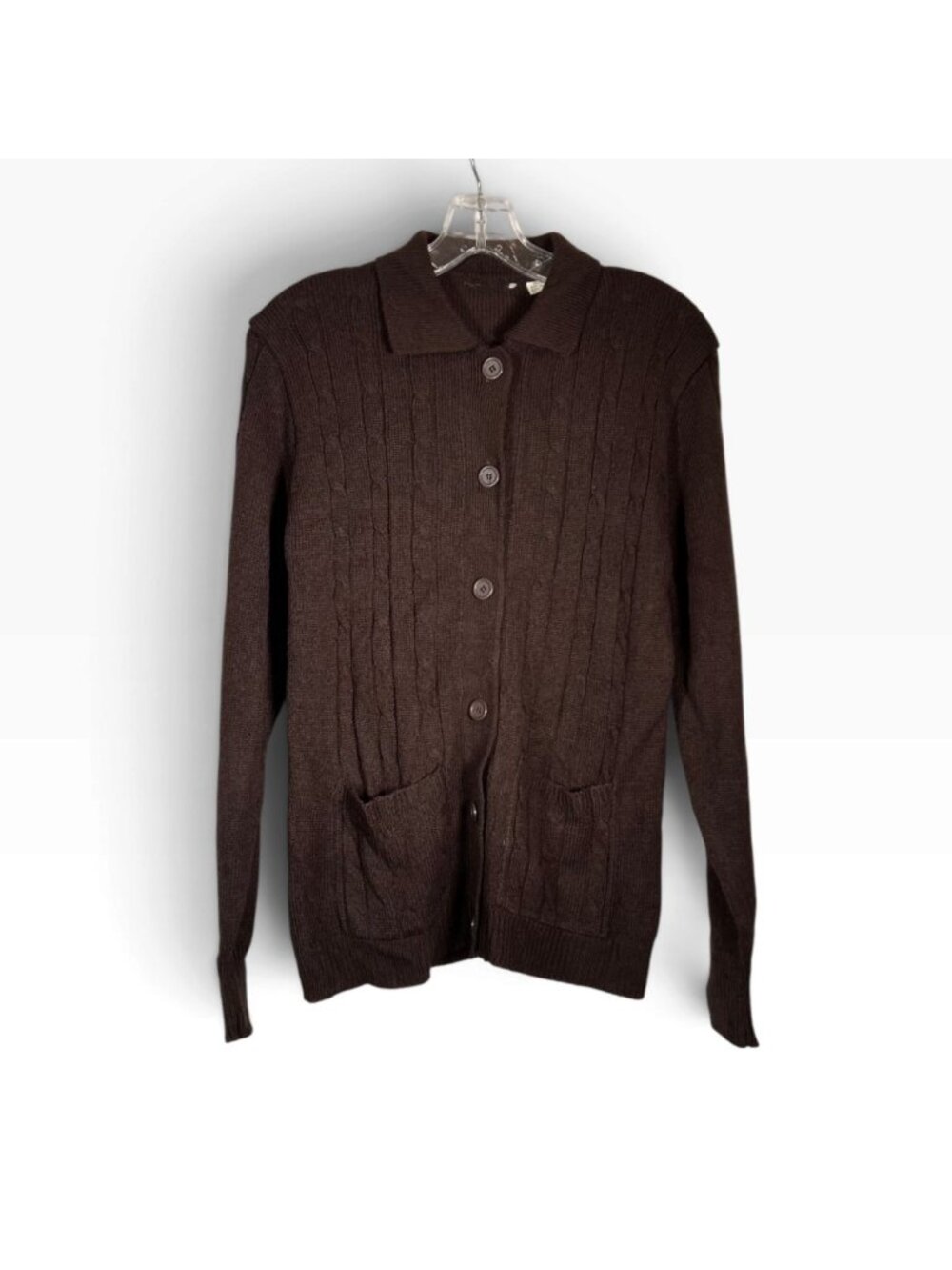 For All Mankind Apple TV Production Wardrobe Vintage Brown Cardigan Sweater M